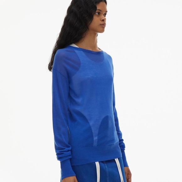 Helmut Lang Cashmere Crewneck Blue Sweater - Picture 1 of 5
